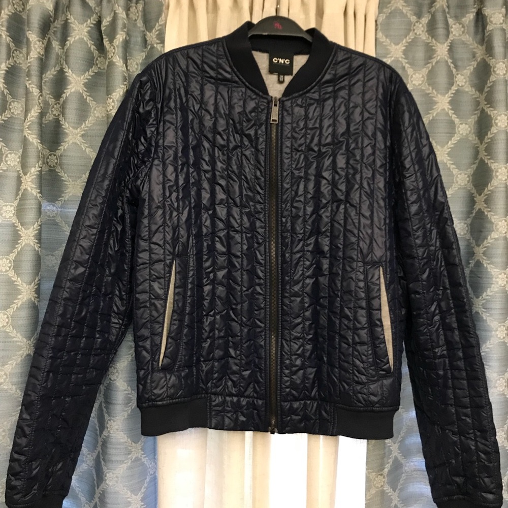 Navy Blue Bomber Style Jacket